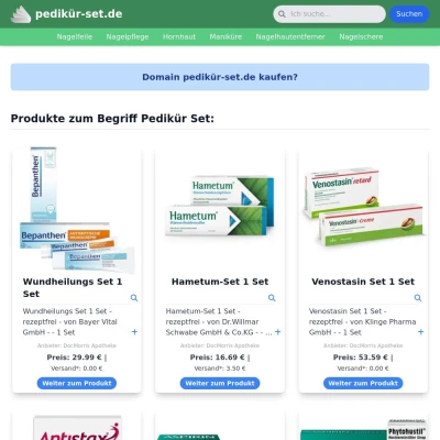 Screenshot pedikür-set.de