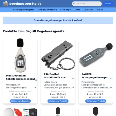 Screenshot pegelmessgeräte.de