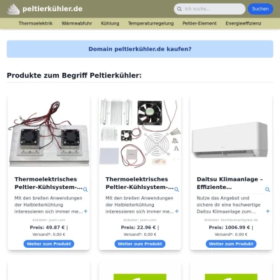 Screenshot peltierkühler.de