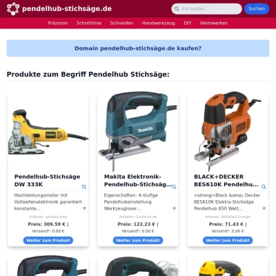 Screenshot pendelhub-stichsäge.de