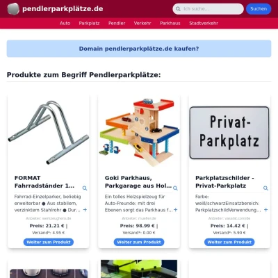 Screenshot pendlerparkplätze.de