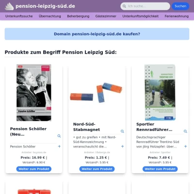Screenshot pension-leipzig-süd.de