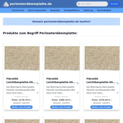 Screenshot perimeterdämmplatte.de