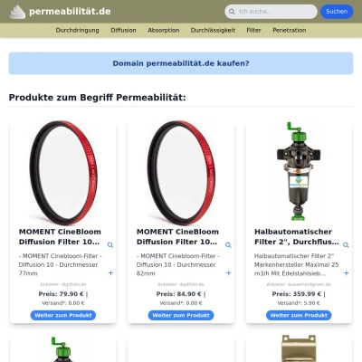 Screenshot permeabilität.de