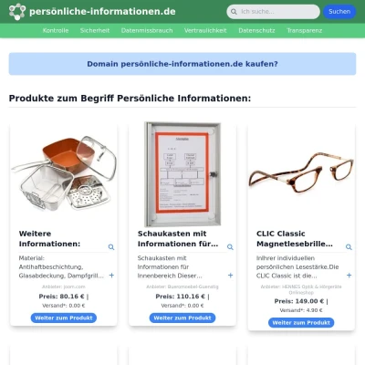 Screenshot persönliche-informationen.de