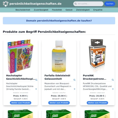 Screenshot persönlichkeitseigenschaften.de