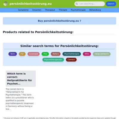 Screenshot persönlichkeitsstörung.eu