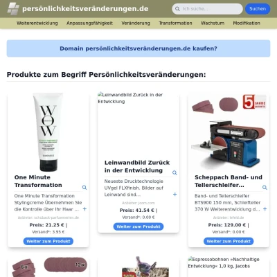 Screenshot persönlichkeitsveränderungen.de