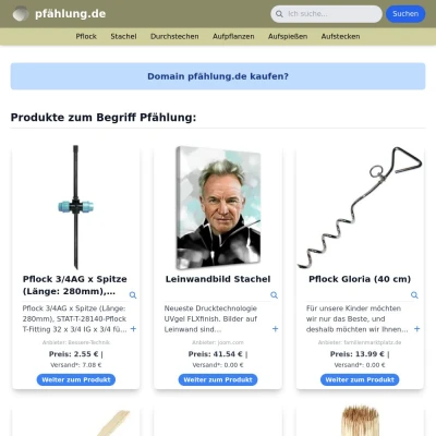 Screenshot pfählung.de