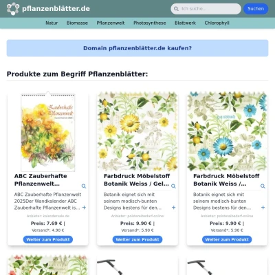 Screenshot pflanzenblätter.de