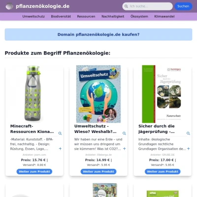 Screenshot pflanzenökologie.de