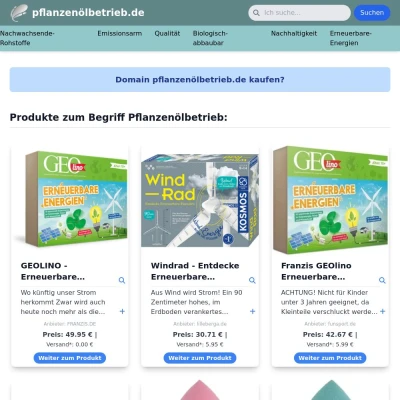 Screenshot pflanzenölbetrieb.de