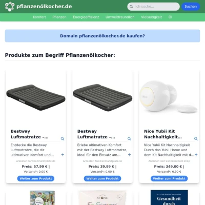 Screenshot pflanzenölkocher.de