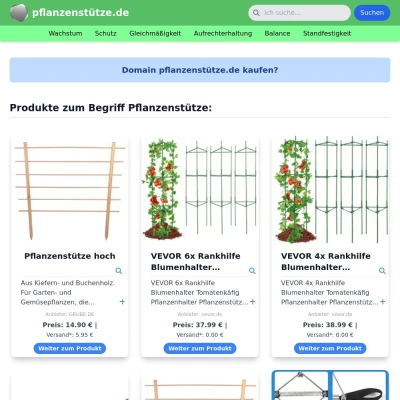 Screenshot pflanzenstütze.de