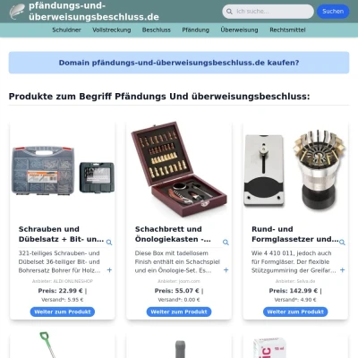 Screenshot pfändungs-und-überweisungsbeschluss.de