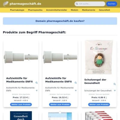 Screenshot pharmageschäft.de