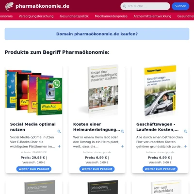 Screenshot pharmaökonomie.de