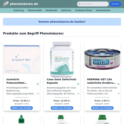 Screenshot phenolsäuren.de