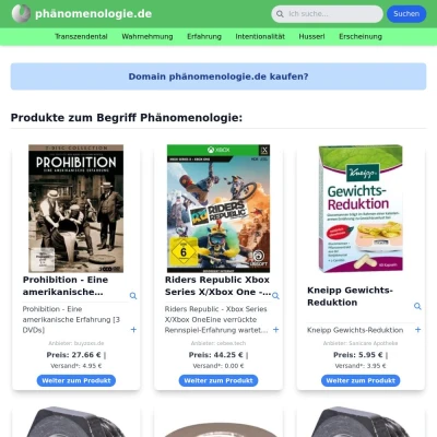 Screenshot phänomenologie.de