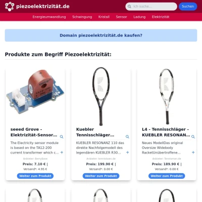 Screenshot piezoelektrizität.de