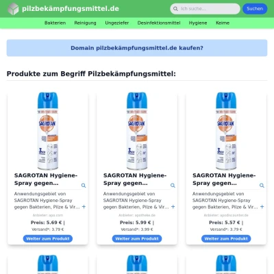 Screenshot pilzbekämpfungsmittel.de