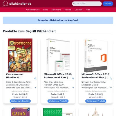 Screenshot pilzhändler.de