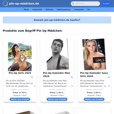 Screenshot pin-up-mädchen.de