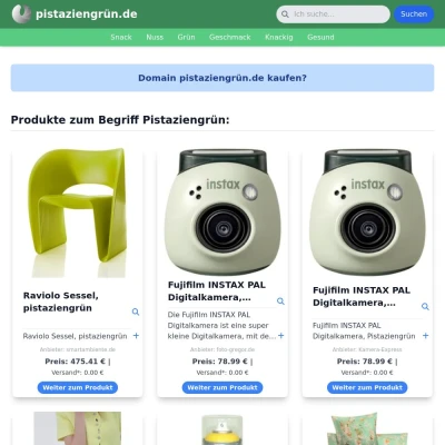 Screenshot pistaziengrün.de