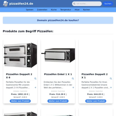 Screenshot pizzaöfen24.de