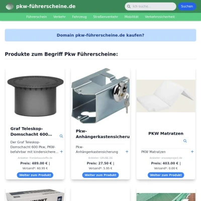 Screenshot pkw-führerscheine.de