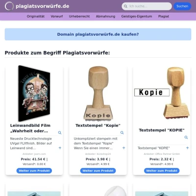 Screenshot plagiatsvorwürfe.de