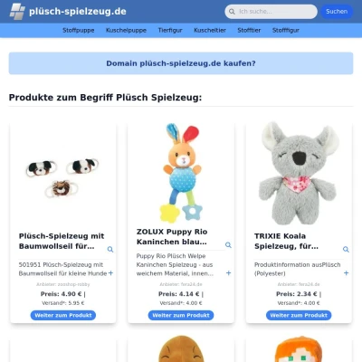 Screenshot plüsch-spielzeug.de