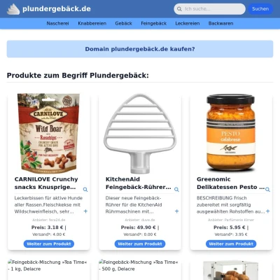 Screenshot plundergebäck.de