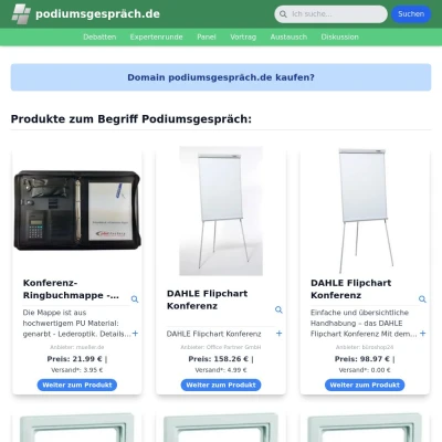 Screenshot podiumsgespräch.de