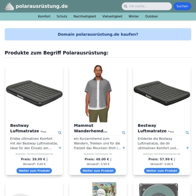 Screenshot polarausrüstung.de