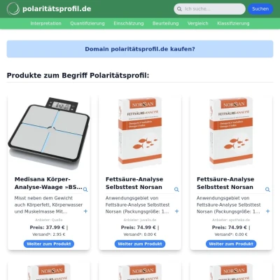 Screenshot polaritätsprofil.de