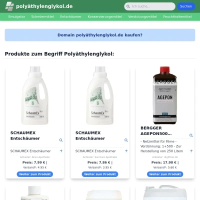 Screenshot polyäthylenglykol.de