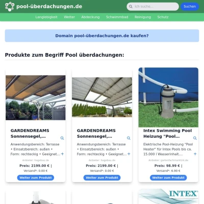 Screenshot pool-überdachungen.de