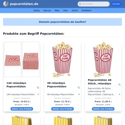 Screenshot popcorntüten.de