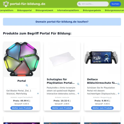 Screenshot portal-für-bildung.de