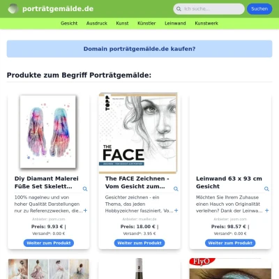 Screenshot porträtgemälde.de