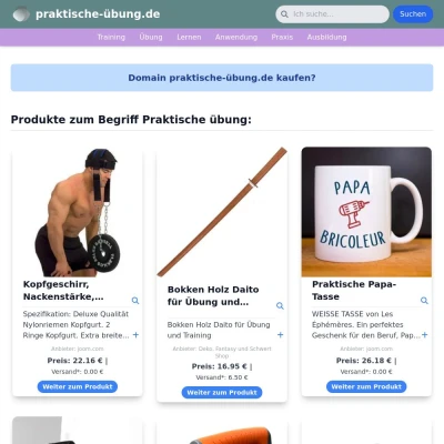 Screenshot praktische-übung.de