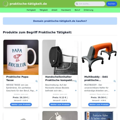 Screenshot praktische-tätigkeit.de