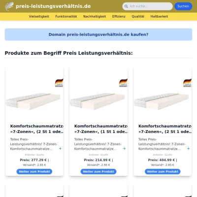 Screenshot preis-leistungsverhältnis.de