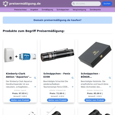 Screenshot preisermäßigung.de