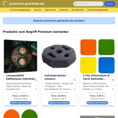 Screenshot premium-getränke.de