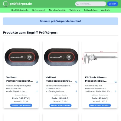 Screenshot prüfkörper.de