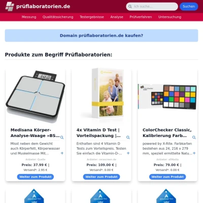 Screenshot prüflaboratorien.de