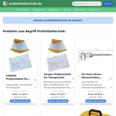 Screenshot prüfmitteltechnik.de