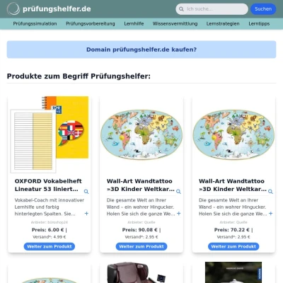 Screenshot prüfungshelfer.de